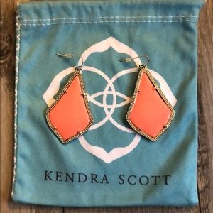 Kendra Scott Coral and Gold Alexandra Earrings